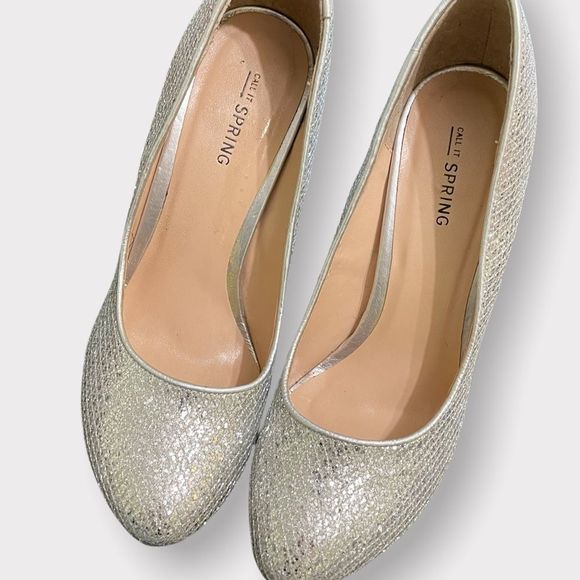 Call it Spring - Shiny Sparkly Silver Heels - 8 - Picture 2 of 6